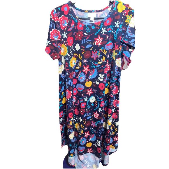 Lularoe Womens Carly Dress Size Small Multicolored Floral Pattern - Picture 2 of 3